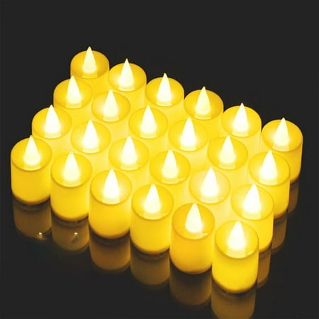 

GLFILL Brand new 24 pcs Flameless LED Tea Lights Votive Candles Flickering