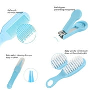 BUSATIA 10 in 1 Baby Healthcare and Grooming Kit,Safety Newborn Nursery Care Set, with Hair Brush Comb,Nail Clipper,Thermometer,Pacifier Clip,Nasal Aspirator for Newborn Infant Baby-Blue