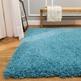 thumbnail image 3 of Maxy Home Bella Solid Turquoise Blue 6 ft. 7 in. x 9 ft. 3 in. Shag Area Rug, 3 of 7
