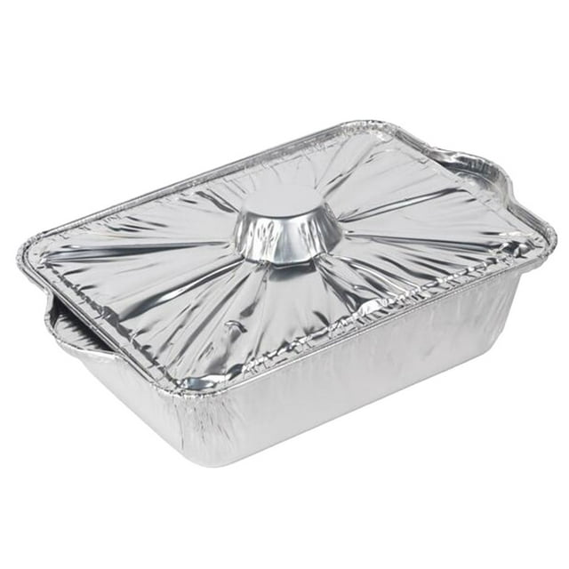 Aluminum Foil Pan with Lid Disposable Baking Pan Heating Tinfoil Pot Baking Supply