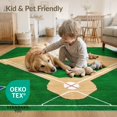 thumbnail image 4 of ODIKA 3'x5' Washable Area Rug Baseball Field Sport Design With Diamond Layout And Pennant Border for Hallway, Laundry Room, Non-Slip, Flatweave, Easy Care, 4 of 7