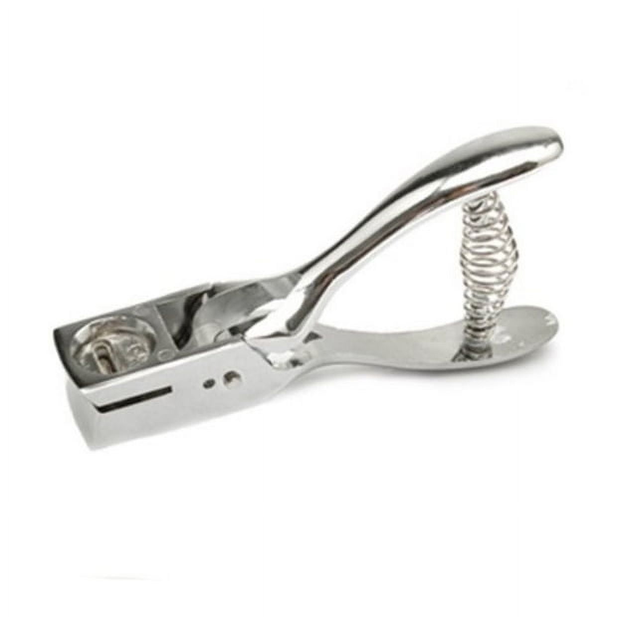 Tineasur Single Hole Puncher for Badge PVC Cards Silver 1Set
