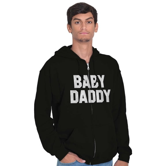 Baby Daddy Funny Expecting Fathers Zip Hoodie Sweatshirt Men Brisco Brands S