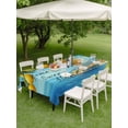 thumbnail image 2 of Rectangle Outdoor Tablecloth With Umbrella Hole And Zipper– Tropical Ocean Lemon Waterproof Patio Table Cover for Party, Picnic, Backyard, 60"x120" , Home Sweet Home, 2 of 8