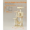 thumbnail image 3 of 56.3'' Cat Tree Tower for Indoor Cats ,Multi-Level Cat Condo Cat Furniture with Scratching Posts, Perches, Hammock, Cave ,Beige, 3 of 7