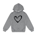 thumbnail image 3 of Byoo Girl's Heart Graphic Hoodie Sweatshirt Long Sleeve Pullover Top Outerwear Soft Casual Sweatshirts, Grey, 3 of 3