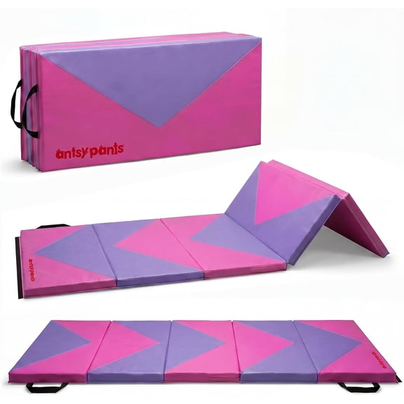 Antsy Pants Tumbling Mat for Kids – Gymnastics Mat, Easy to Clean, Sturdy, Foldable Tumbling Mats, Padded, Lightweight, Portable, Gymnastics Equipment for Active Play
