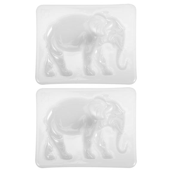 Hemoton  2 Pcs Elephant Epoxy Mold Molds Jewelry Vintage Decor White