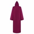 thumbnail image 4 of Virmaxy Halloween Costume Men's Hooded Costume Robe Drawstring Front Full Length Cloak with Long Sleeves for Halloween Cosplay Party Dress Up Red, 4 of 6