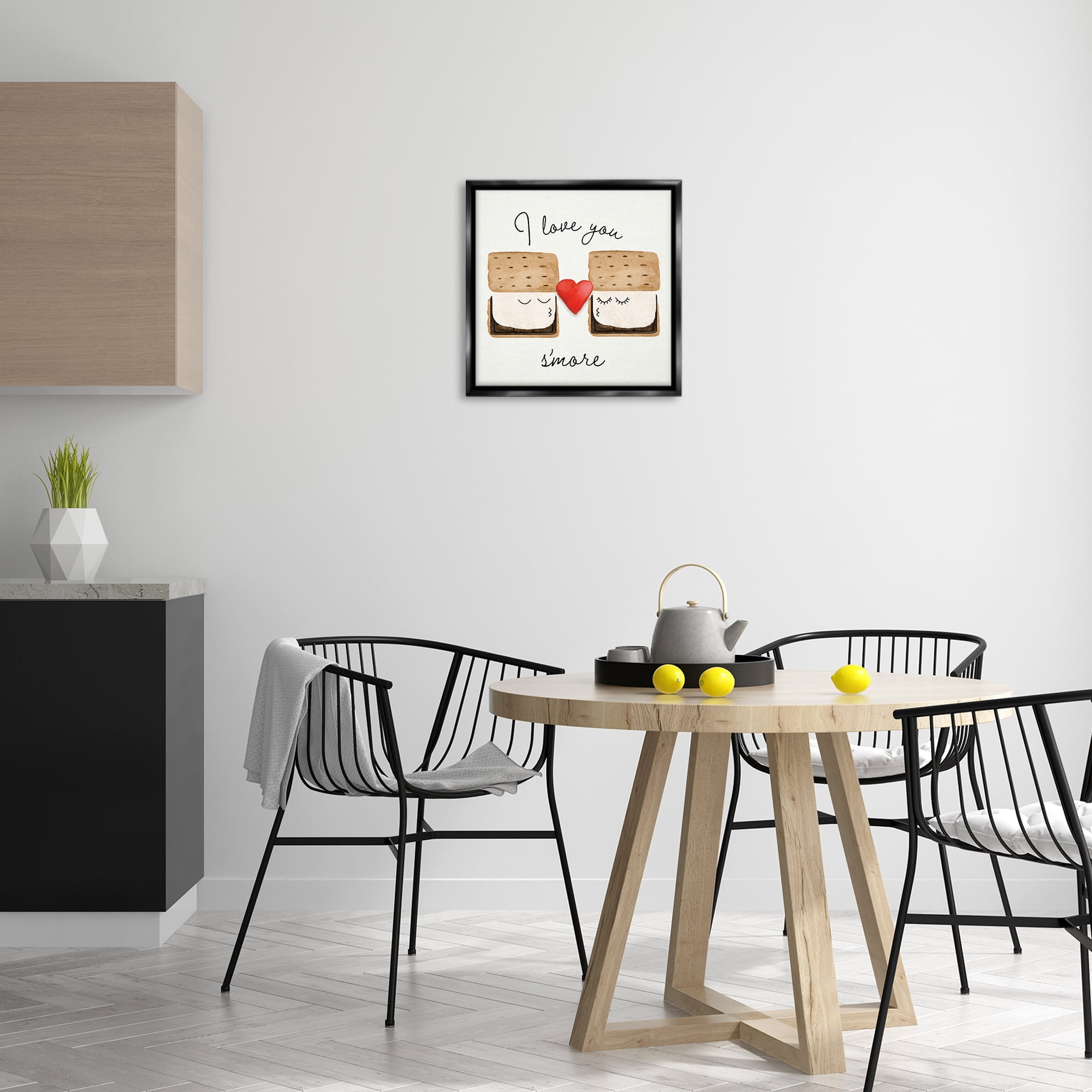 Stupell Industries Love You S'more Food & Beverage Painting Black Floater Framed Canvas Art Print Wall Art, 18 x 18