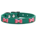 thumbnail image 3 of Pink Glitter Bow Widget Genuine Leather Dog Collar Jade 26, 3 of 3