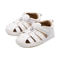 thumbnail image 6 of Zanarzt Toddler Girl Shoes Baby Boy Girl Summer Infant Sandals Rubber Sole Closed Toe Non-Slip Shoes Toddler First Walkers White,US 3, 6 of 8