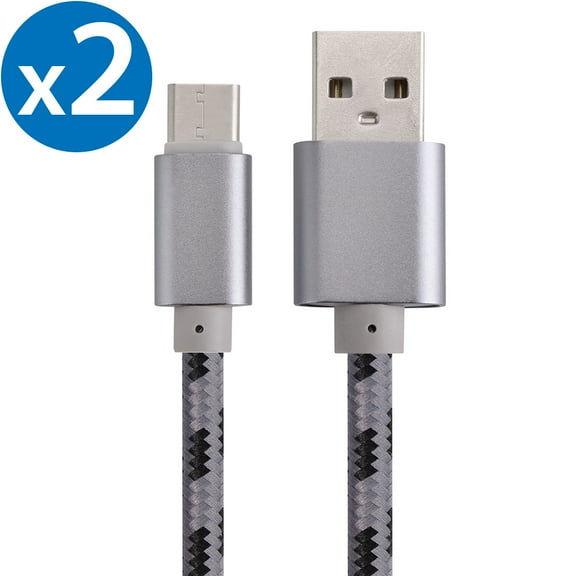 2x 3FT USB Type C Cable Fast Charging Cable USB-C Type-C 3.1 Data Sync Charger Cable Cord For Samsung Galaxy S9 S9  Galaxy S8 S8 Plus Nexus 5X 6P OnePlus 2 3 LG G5 G6 V20 HTC M10 Google Pixel XL