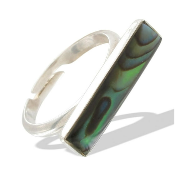 Abalone Paua Sterling Silver Wo Ring Adjustable Ladies Adult Female Women