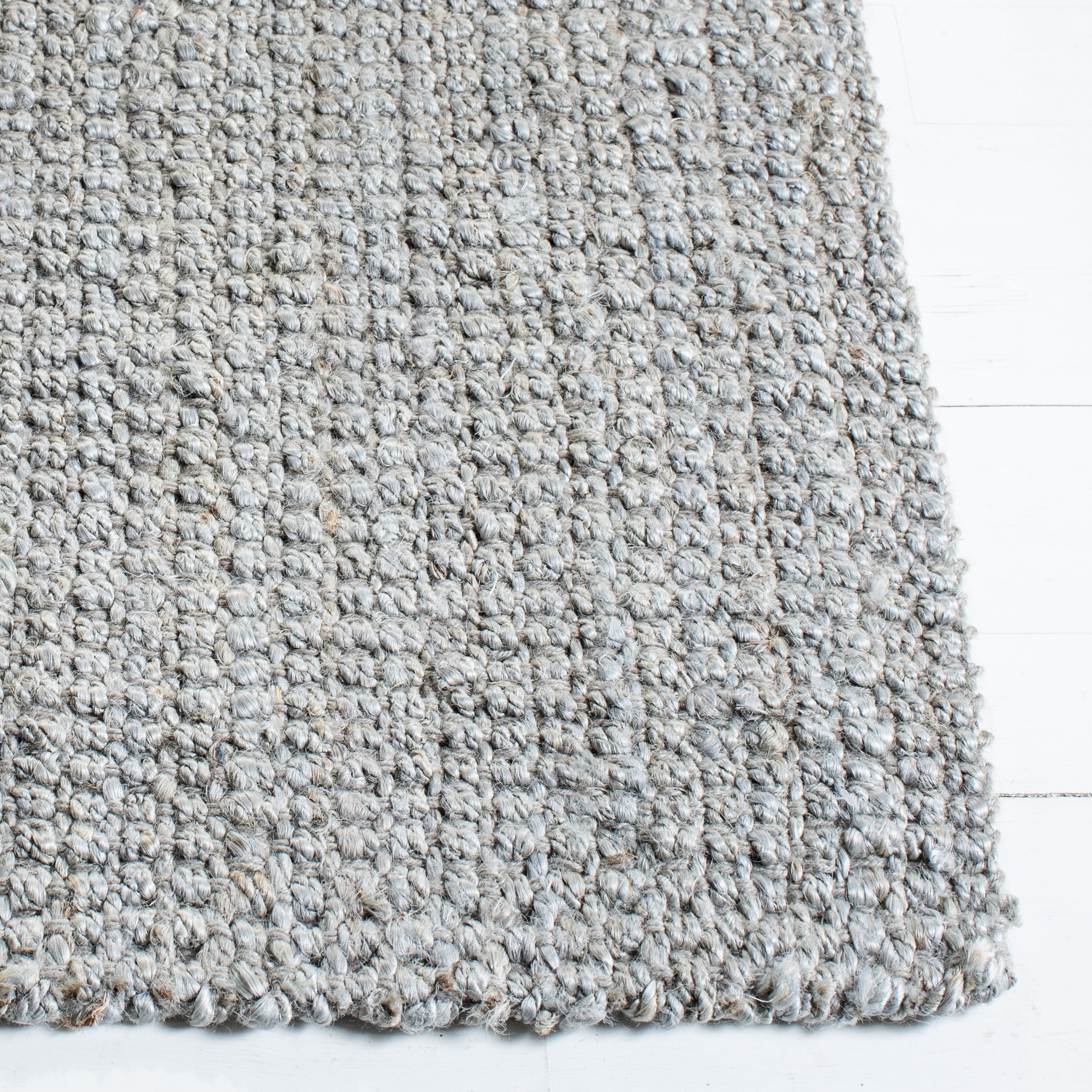 SAFAVIEH Natural Fiber Milica Solid Runner Rug, Gray, 2'3" x 15' - Scandinavian Design, Grey, Jute, Hand Woven Pattern, Ideal for Entryway, Kitchen, Living Room, Office, Hallway