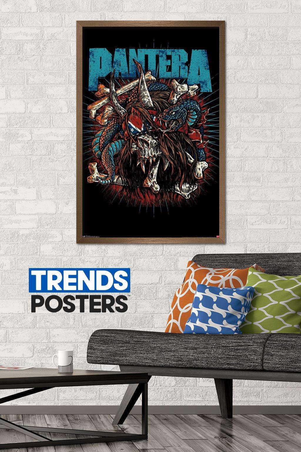 Trends International Pantera - Rocker Skull Wall Poster 24.25" x 35.75" x .75" Bronze Framed Version