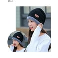 thumbnail image 4 of Spencer 2Pcs Winter Beanie Hat Scarf Set Lined Warm Knitted Hat Thick Skull Cap for Men Women "Black", 4 of 5