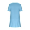 thumbnail image 5 of ShomPort Summer Dresses for Women Casual Crew Neck Short Sleeve Sundress with Pocket Loose Beach Vocation Going out T-Shirts Dress, 5 of 7