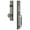 Antique Pewter, variant on Grandeur 842438 Carre Solid Brass Rose Keyed Entry Single Cylinder Full Plate "C" Grip