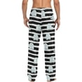 thumbnail image 2 of HPINK-T Black White Elephant Stripe Pajama Pants Mens Lounge Pants Lightweight Men Pajama Bottoms with Drawstring & Pockets, 2 of 13