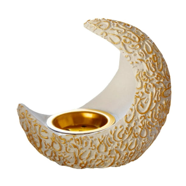 Incensario misterioso con forma de luna en forma de cono, decoración religiosa para incienso. blanco