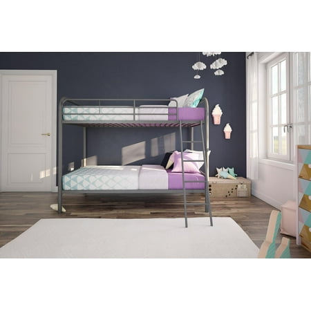 DHP Twin over Twin Metal Bunk Bed Frame, Multiple Colors