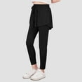 thumbnail image 4 of SILVERCELL 2 Packs Girls Athletic Leggings with Pocket, Little Girl Casual Drawstring Skater Sports Leggings Pantskirts with Flowy Shorts, 5-12 Years, 4 of 8
