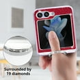 thumbnail image 4 of Allytechgroup Glitter Bling Case for Samsung Galaxy Z Flip 5, Ring Holder Slim Fit Soft TPU Anti-Scratch Bumper Shockproof Luxury Phone Case for Girls Women, Red, 4 of 7