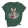 thumbnail image 6 of Mifsaly Short Sleeve T-Shirts Women Leopard Print Easter Bunny Floral Graphic Cotton tops Soft Breathable Relaxed Fit Casual Summer Tees S, 6 of 6