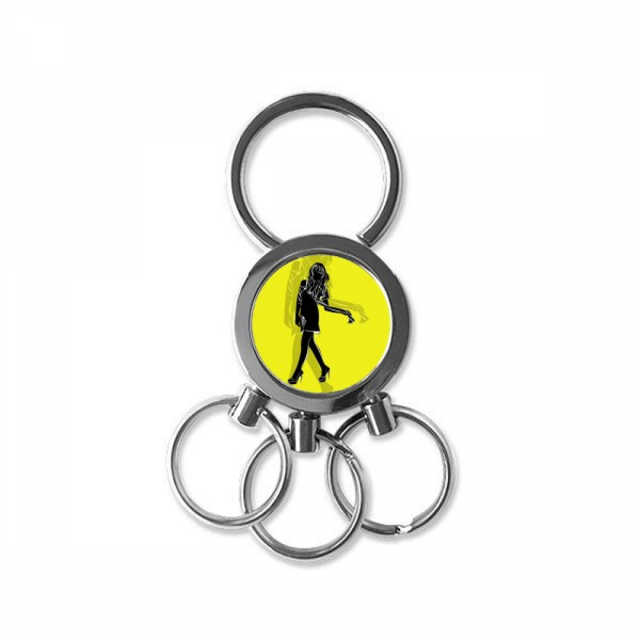 Silueta esbelta belleza mujer De acero inoxidable Anillo de metal llavero llavero clip auto regalo