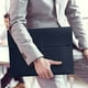 thumbnail image 5 of Carpeta de documentos de piel (1 unidad), organizador profesional tipo maletín, portafolio grueso e impermeable para almacenamiento de contratos y uso comercial (azul oscuro)., 5 of 9