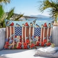 thumbnail image 5 of Waterproof Throw Pillow Covers Set of 2, 26x26 Inch Independence Day Decorative Pillowcases Outdoor Pillow Slip Cushion Covers Set for Couch Tent 4th of July Bird USA Flag Flower Bird, 5 of 7