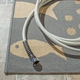 thumbnail image 6 of SAFAVIEH Courtyard Trena Fishes Indoor/Outdoor Area Rug, Dark Grey/Beige, 5'3" x 5'3" Square, 6 of 13