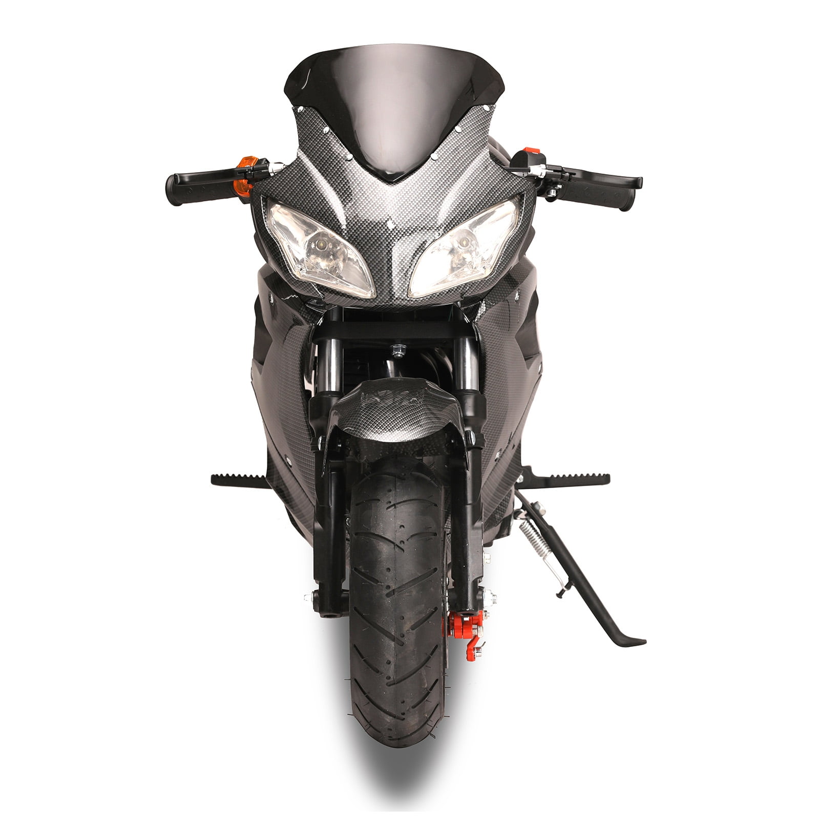 Limorve Black Kid Mini Motorcycle, 49cc 4-Stroke Motorcycle, Hydraulic Shock Absorption,Gas Pocket Motorbike with Front Rear Disc Brakes, Racing Max Speed 25MPH, Dual Headlights