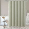 thumbnail image 2 of Small Stall Fabric Shower Curtain 36 x 72, Sage Green Half Size Narrow Cotton Linen Tassel Cloth Shower Curtains for Chic Modern Farmhouse Country Bathroom Decor, 2 of 7