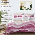 thumbnail image 3 of Ocean Wave Bedding Duvet Cover Set Twin Size 4 Pieces Pink Gradient Beach Boho Soft Twill Plush Quilt Cover, Include 1 Duvet Cover 1 Flat Sheet And 2 Pillow, 3 of 7