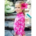 thumbnail image 4 of Barbie Girls Swimsuit Long Sleeve Rash Guard One Piece Half Zip Quick Dry Bathing Suit Sizes 6-7Y, 4 of 11
