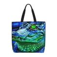 thumbnail image 1 of Fotbe Colorful Stained Glass Crocodile Bolsa Tote con Estampado para Mujer, Bolsos con Cremallera, Bolsa de Hombro Casual de Gran Capacidad con Bolsillos Internos, 1 of 7