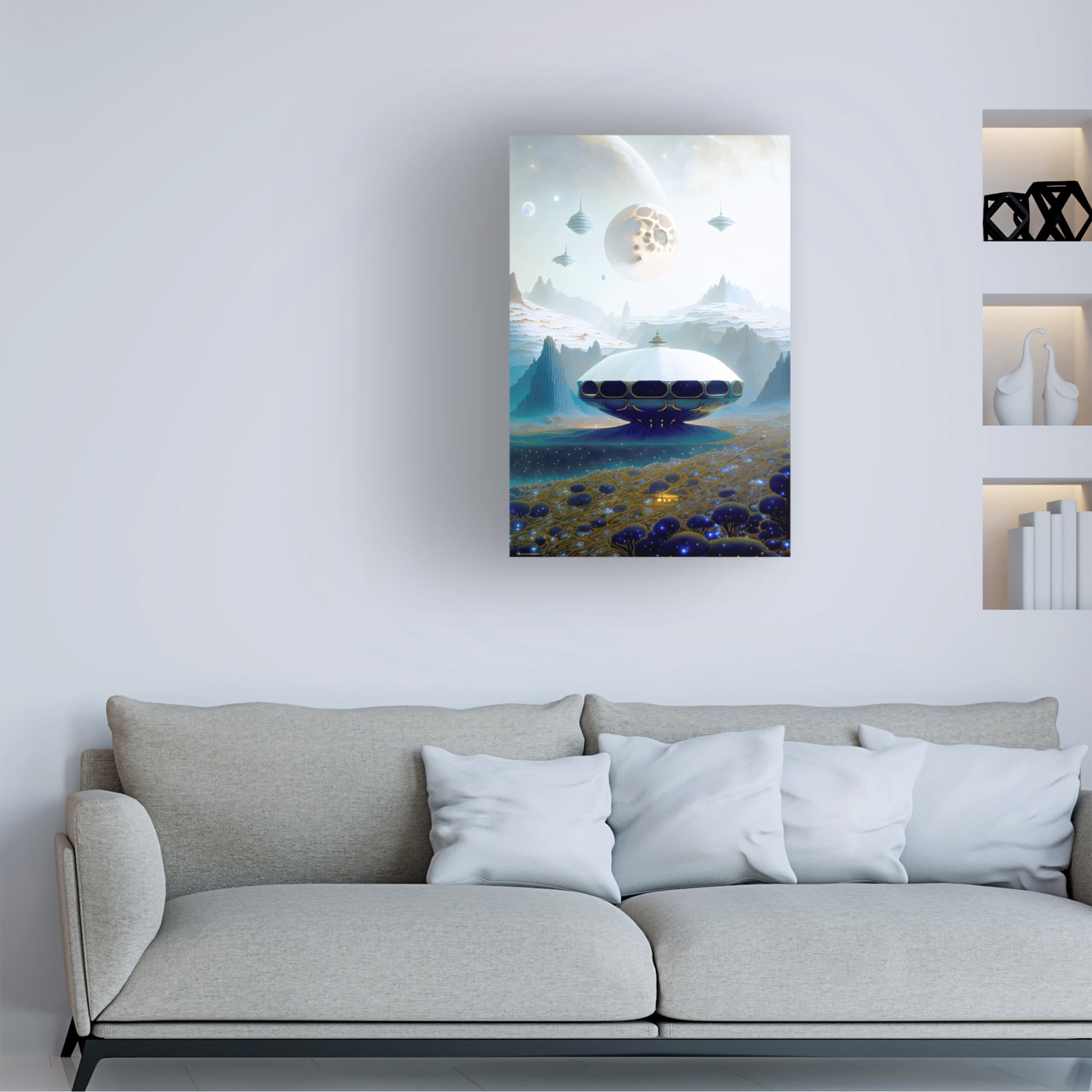 Canvas Wall Art - FootePrint Art 'Outerspace 4' Wall Art for Living Room, Bedroom, or Office Décor by Trademark Fine Art - 30 x 47 Inches