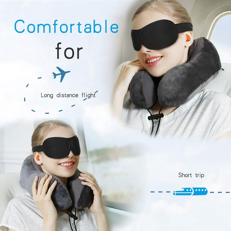 Power of Nature Travel Pillow Luxury Memory Foam Neck Head Support