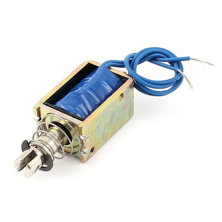Unique Bargains JF-1039B DC 12V 400mA 25N/10mm Pull Push Type Open Frame Solenoid Electromagnet