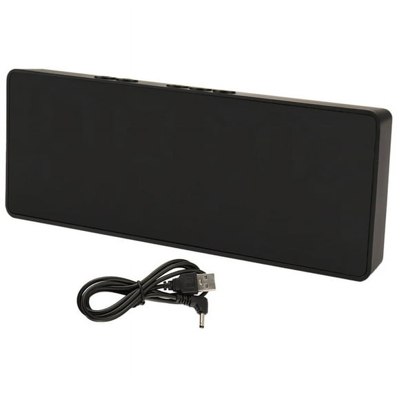 Digital Alarm Clock (Powered By Battery) or USB Powered Table Clock Snooze Night Mode 12/24H Electronic LED Clocks Black