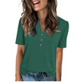 thumbnail image 2 of Womens Summer Tops 2026 Short Sleeve Shirts Beach Vacation Outfits Dressy Casual Blouses Dark Green 2XL, 2 of 5