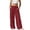 Wine, variant on Plus Size Pants with Pockets for Everyday and Work - Breathable Loose Fit Wide Leg Trousers in Solid Color