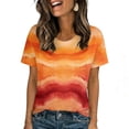 thumbnail image 2 of Mifsaly Womens Casual Tie-Dye T Shirt Crew Neck Short Sleeve Summer Tops Lightweight Breathable Cotton Top Relaxed Fit Fashionable Vacation Shirts XXL, 2 of 9