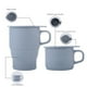thumbnail image 3 of Taza de viaje plegable con tapa y pajita, taza plegable de silicona, taza plegable reutilizable para bebidas frías y calientes, taza portátil para acampar, apta para lavavajillas y microondas, 350 ml, 3 of 6