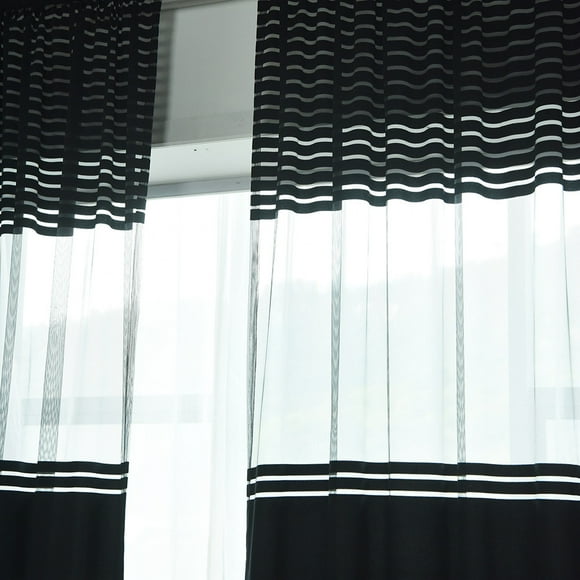 Pedty Curtain Panels Curtains for Living Room Leaves Sheer Curtain Tulle Window Treatment Voile Drape Valance 1 Panel Fabric