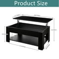 thumbnail image 3 of SortWise Table Basse Relevable de 39,4 Pouces avec Compartiment Caché et Étagère de Rangement, Table Centrale en Bois pour Salon, Salle de Réception, Bureau, Noir, 3 of 8