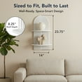 thumbnail image 2 of American Art Decor White Boho Arched Lunar Ledges Wall Shelf, Wooden 2-Tier Floating Bookshelf for Wall, Carved Fluted Arch Display Shelf for Bedroom Bathroom Kitchen Living Room Decor, 14" x 24", 2 of 8