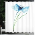 thumbnail image 4 of Ambesonne Floral Shower Curtain, Cornflower Botany, 69"Wx70"L, Navy Blue White Green, 4 of 5